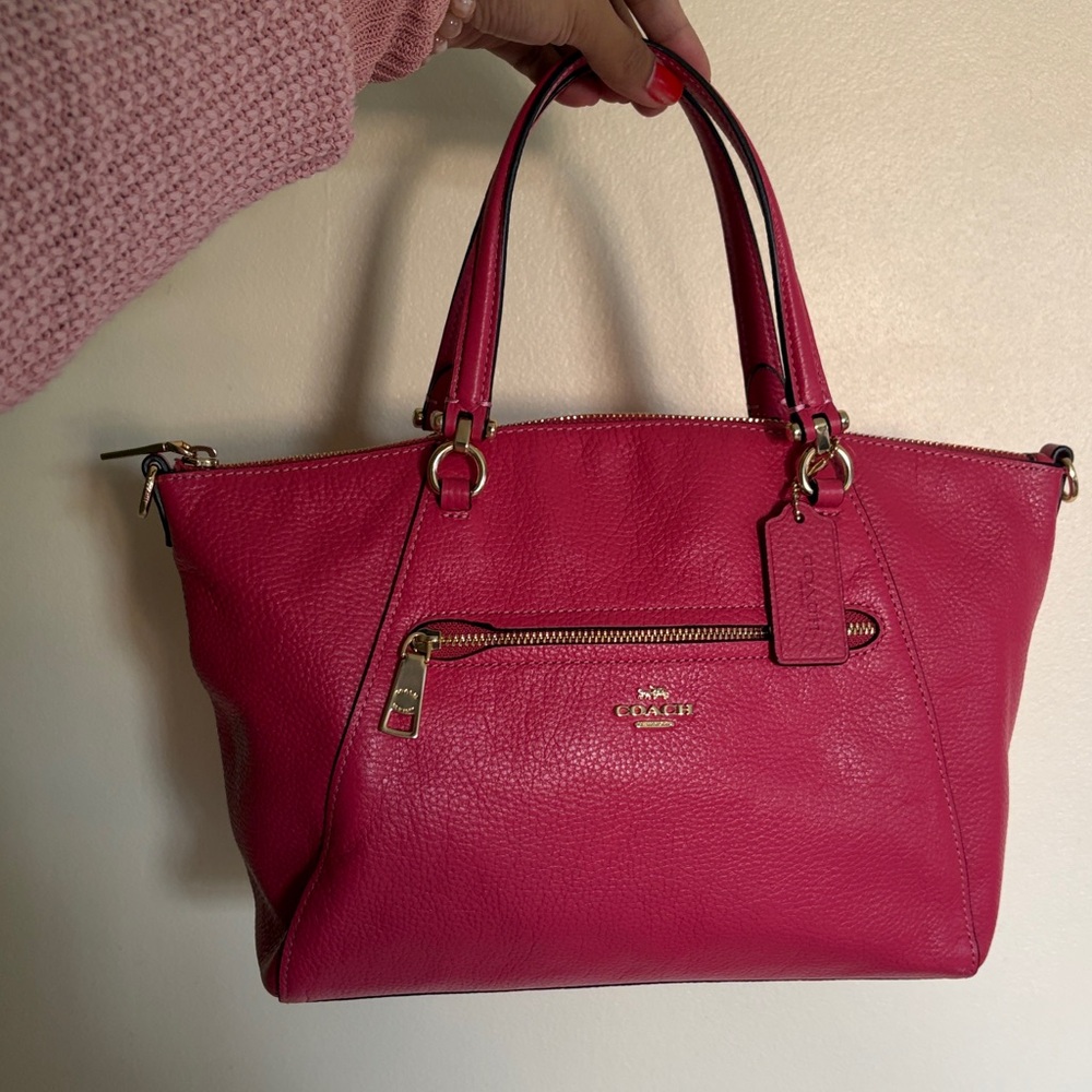Coach Hot Pink Prairie Satchel Purse w/ Crossbody